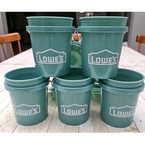 NEW -- Set of 5 -- Lowe's TEAL 0.42 Quart BPA-Free Mini Bucket  With Lid